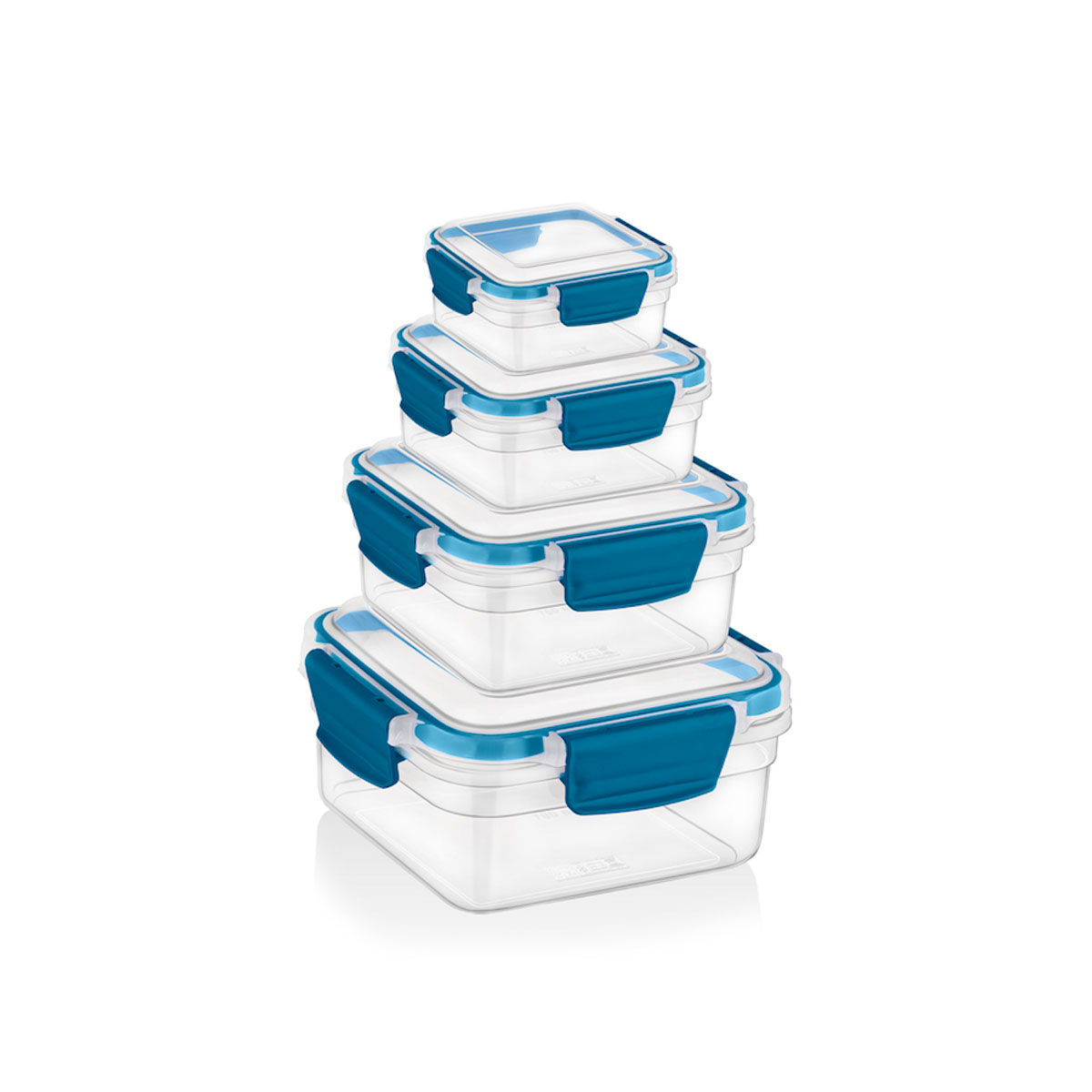 MaxiFresh® 
120 cm Kare Kilitli Saklama Kabı 300 ml + 700 ml + 1300 ml + 2150 ml - 817