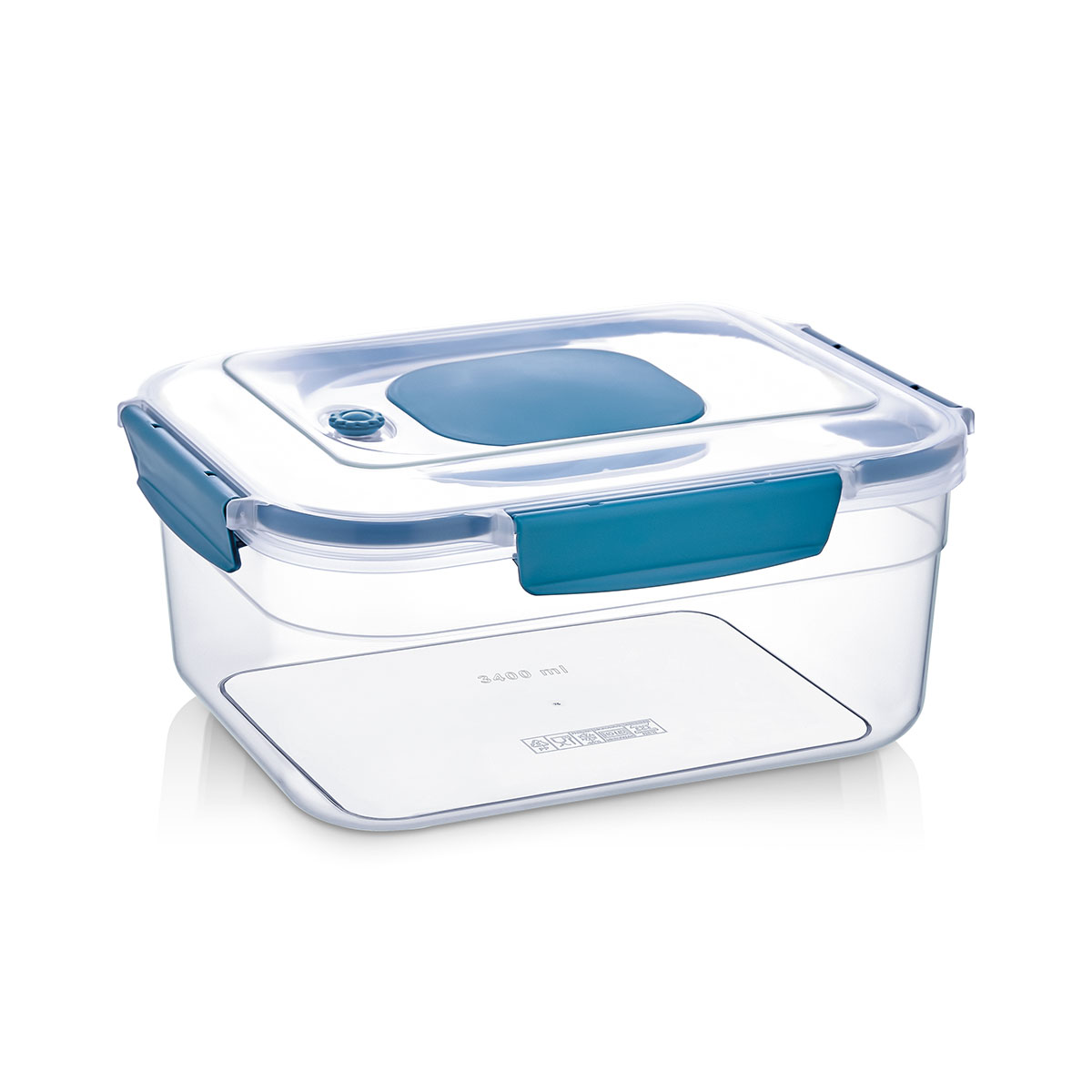 MaxiFresh® 3.400 ml Dikdörtgen Vakumlu Kilitli Saklama Kabı - 840