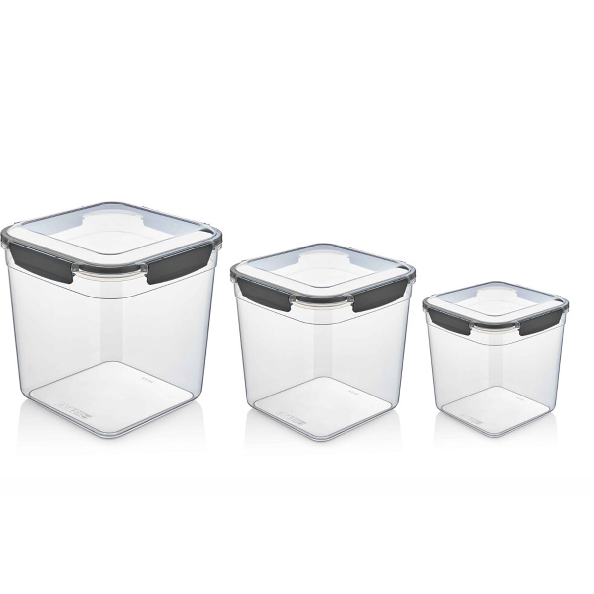 MaxiFresh® 
3’lü Dikdörtgen Derin Kilitli Saklama Kabı 700 ml + 1500 ml + 2700 ml - 856